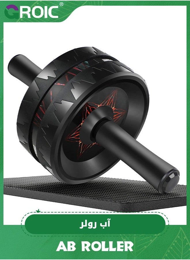 GROIC AB Roller Wheel,Ab for Abdominal Workout and Core Strength Training, Portable Ab Wheel Exercise,No Noise Wheels with Thick Knee Pad Home Gym Travel,Abs Equipment  - Image 1