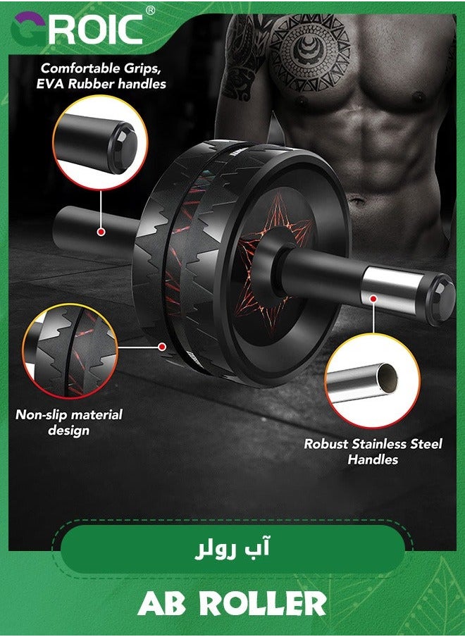 GROIC AB Roller Wheel,Ab for Abdominal Workout and Core Strength Training, Portable Ab Wheel Exercise,No Noise Wheels with Thick Knee Pad Home Gym Travel,Abs Equipment  - Image 3