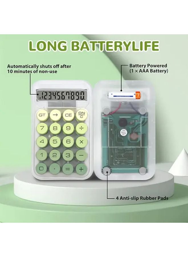 Green Large Screen 12 Digit Transparent Dopamine Calculator For Office School Home - Image 5