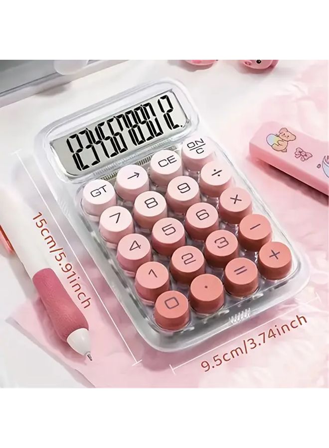 Green Large Screen 12 Digit Transparent Dopamine Calculator For Office School Home - Image 4