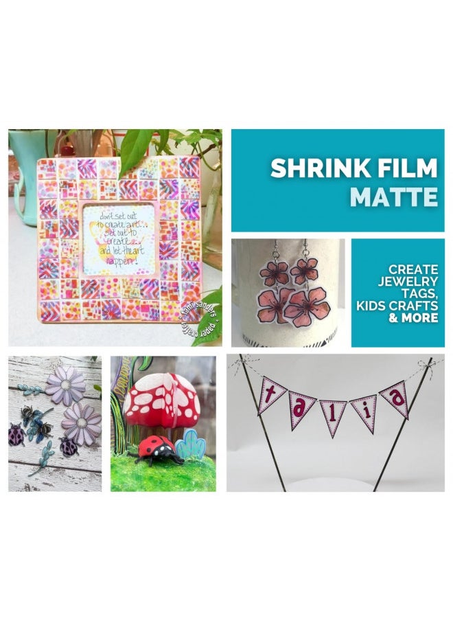 Grafix Grafix KSF6-M Film Matte, 8.5 x 11, Pack of 6, Translucent Sheets, Design Your Art and Shrink It to Create Jewelry, Embellishments, Paper Crafts, Gift Tags, Ornaments, 6 Fl Oz  - Image 2
