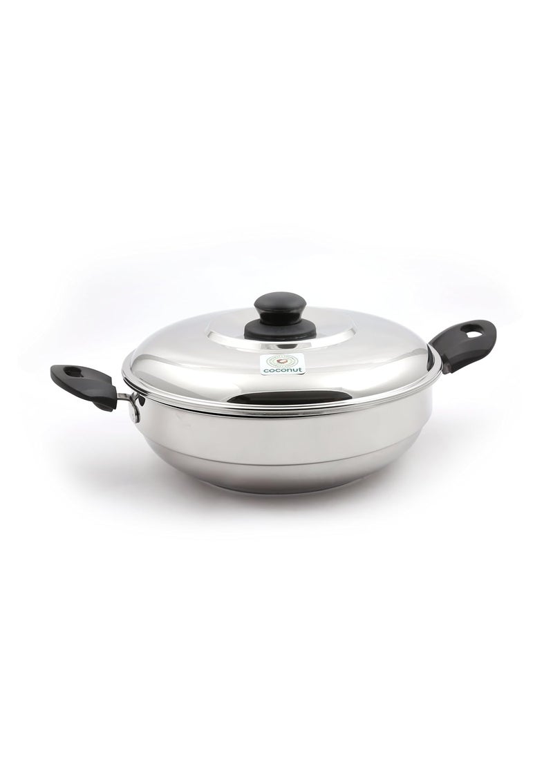 Coconut Coconut Stainless Steel Idly Steamer - 13 Idly - Extra Thick Sandwich Bottom Base -Works on Gas and Induction Stove - Works as a kadhai and Steamer Also  - Image 2