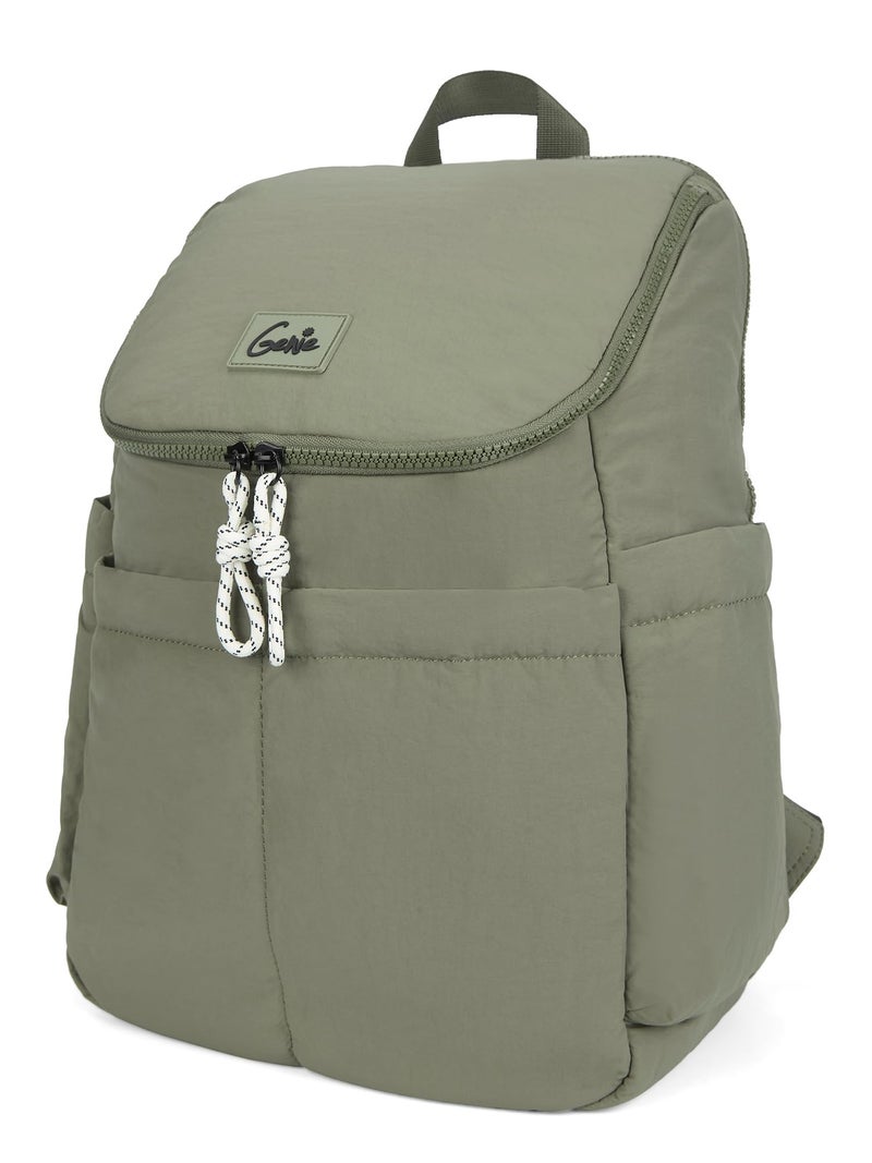 Genie Plushpack Casual Backpack For Girls |15 Inch-27 Litres With 2 Compartments with Laptop, Multiple Pockets, Trolley Sleeve And Organizer |Best For Laptop, Makeup & College/Work Must-Haves - Green - Image 1