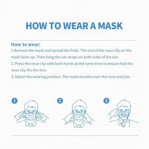 V SURZ Black 3 Ply Disposable Face Mask with Meltblown Filter, Breathable Lightweight Non-Woven Fabric, Soft Ear Loops, Comfortable Protective Mask for Men & Women (50) - Image 4
