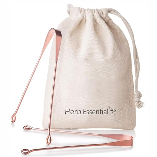 Herb Essential Copper Tongue Cleaner, Pack of 2 | Enhance Oral Hygiene | Fresh Breath & Bacteria Removal | Comfortable & Flexible Handle | Easy & Safe to Use |100% Pure Copper - Image 1