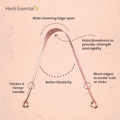Herb Essential Copper Tongue Cleaner, Pack of 2 | Enhance Oral Hygiene | Fresh Breath & Bacteria Removal | Comfortable & Flexible Handle | Easy & Safe to Use |100% Pure Copper - Image 3