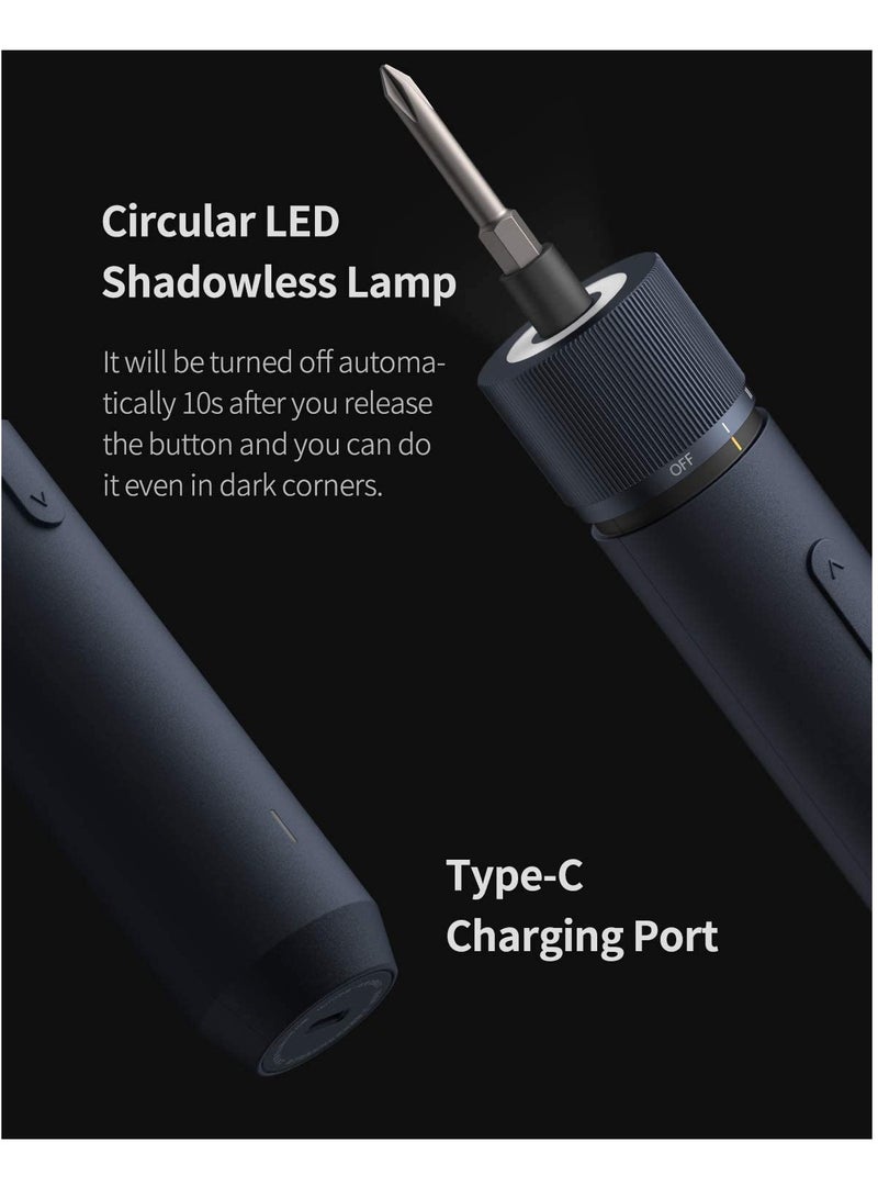 SOLARAE Electric Screwdriver, 3.6V Cordless Screwdrive Set, All-in-One Design, USB-C Charging Cable, Manual & Electric, LED Shadowless Light, 3 Torque, 5N.m 1500mAh, 12Pcs Bit for Electrical Repairs - Image 3