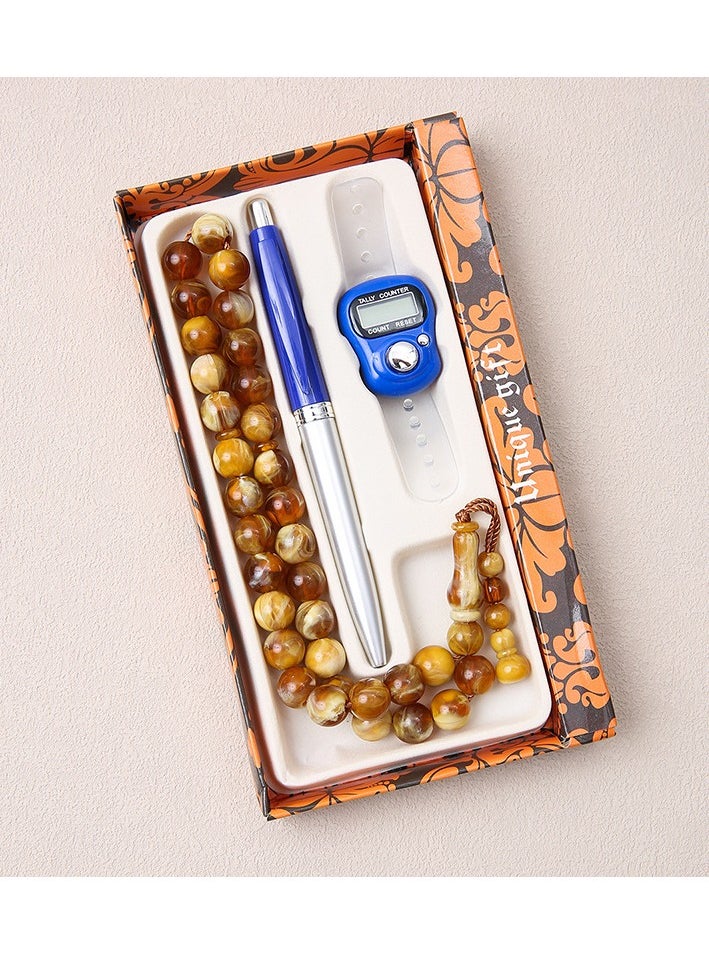 GRKC Prayer Bead Counting Set - Misbaha Tasbih for Meditation & Islamic Worship, Digital Finger Counter, Ramadan Gift, Eid Present, Muslim Prayer Accessory  - Image 1