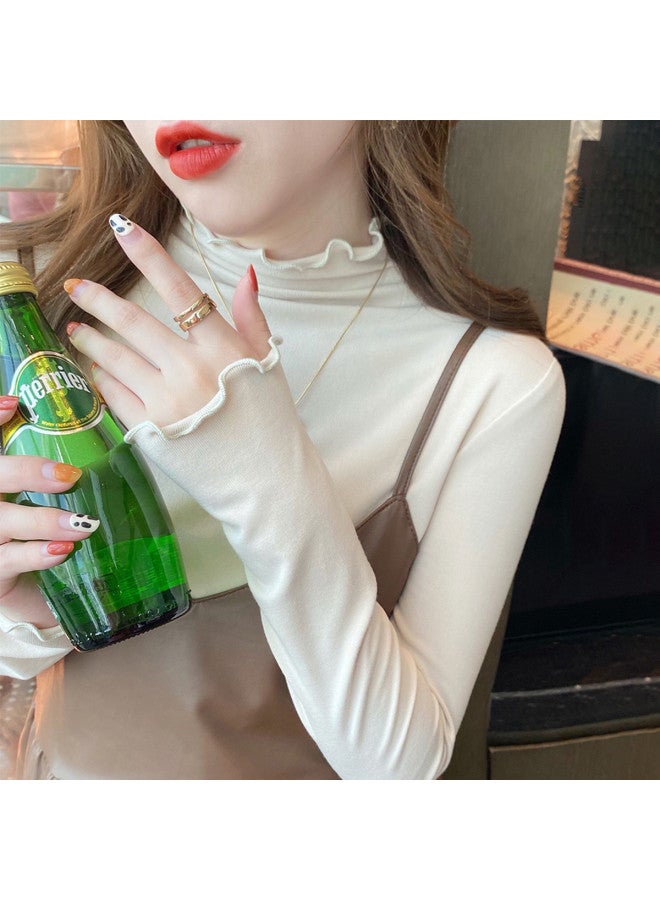 Modal Semi-Turtle Neck Base Shirt Women'S Inner Wear, Spring Autumn Winter Fashionable Inner Layer, Slim Fit High-End Sense, Scalloped Edge, Korean Style Slim Fit Top - Image 5