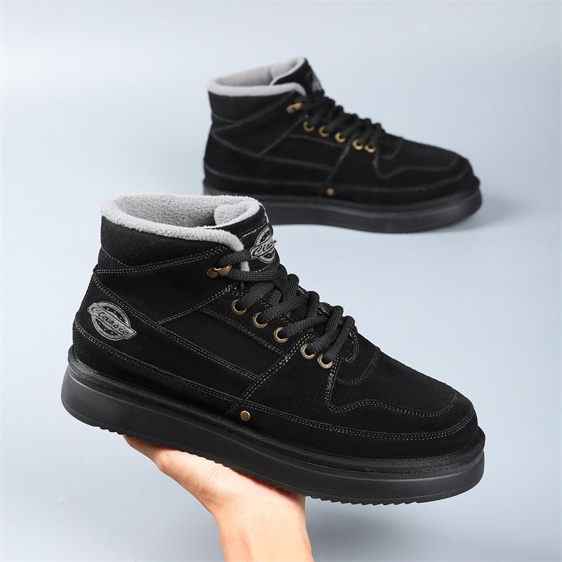 Genuine Leather Men'S Snow Boots Winter New Velvet Thickeneded Fashionable Casual Boots Thick-Soled Outer Short Boots Men'S Winter Style - Image 1