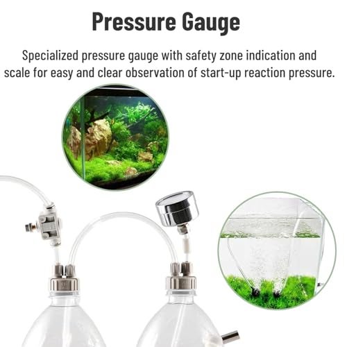 Hilitand CO2 Generator System Kits, DIY CO2 Aquarium Regulators, CO2 Kits for Aquarium Moss Plants, CO2 Accessories with Pressure Gauge Air Adjustment Valve, D201 - Image 4