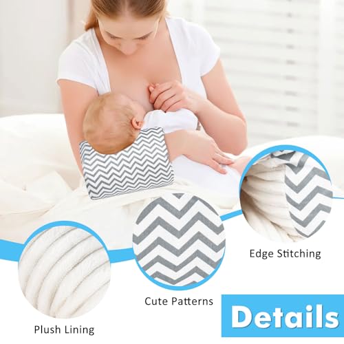TEUOPIOE Baby Feeding Arm Pillow,Soft Cotton Bottle Nursing Arm Pillows for Newborn,Breastfeeding Pillows for More Support for Mom and Baby,Portable and Washable,Ergonomic Nursing Essentials(Grey Stripes) - Image 4