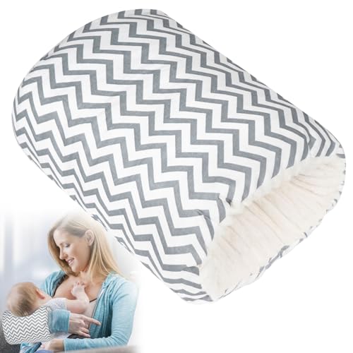 TEUOPIOE Baby Feeding Arm Pillow,Soft Cotton Bottle Nursing Arm Pillows for Newborn,Breastfeeding Pillows for More Support for Mom and Baby,Portable and Washable,Ergonomic Nursing Essentials(Grey Stripes) - Image 1