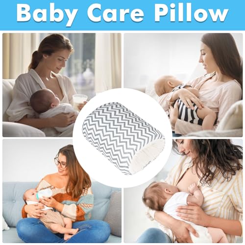 TEUOPIOE Baby Feeding Arm Pillow,Soft Cotton Bottle Nursing Arm Pillows for Newborn,Breastfeeding Pillows for More Support for Mom and Baby,Portable and Washable,Ergonomic Nursing Essentials(Grey Stripes) - Image 5