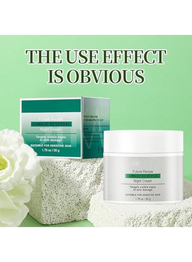 مويكا كريم الليل لإصلاح الضرر Renew Future، 50 جرام، مضاد للشيخوخة، كريم مرطب للوجه للنساء، يقلل من التجاعيد والخطوط الدقيقة، مناسب للبشرة الحساسة، يحتوي على النياسيناميد وحمض الهيالورونيك - Image 2