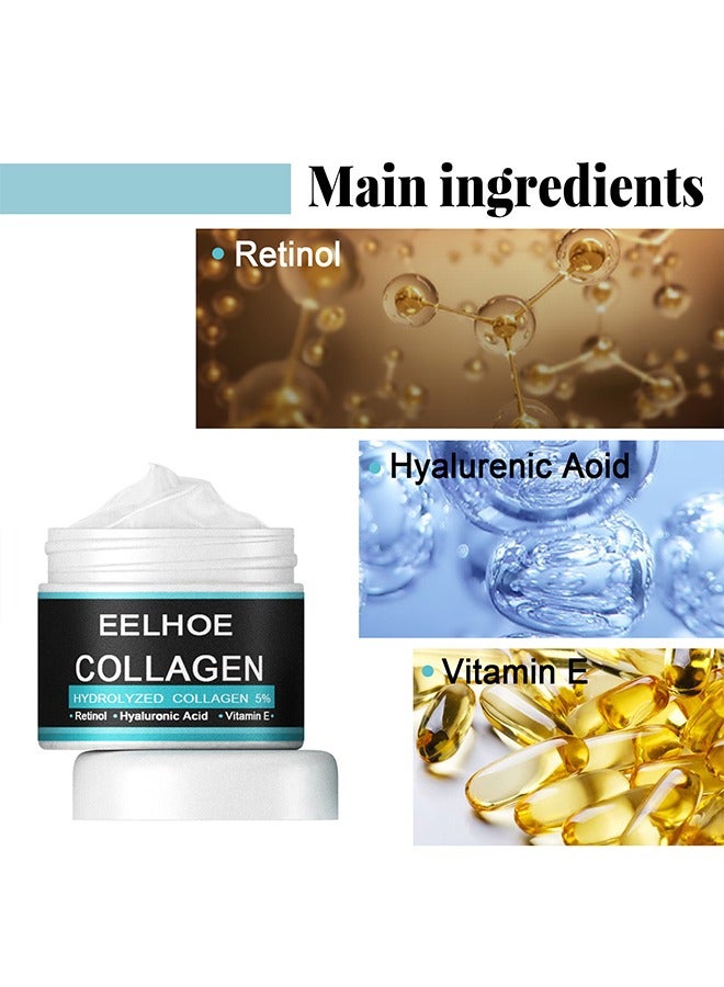 EELHOE Collagen hydrolyzed collagen 5%,Cream For Men 30g,Contains Retinol, Hyaluronic Acid, And Vitamin E，Has Anti Wrinkle Cream, Facial Moisturizing, Anti-Aging And Wrinkle Antioxidant Effects - Image 4