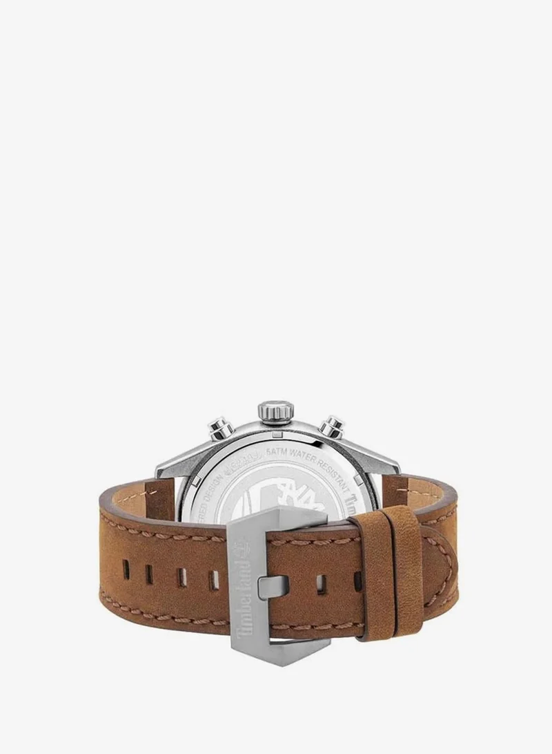 Timberland  Ashmont Blue Dial Brown Leather Strap Chronograph Watch for Men 46mm for Men | Best Price UAE
