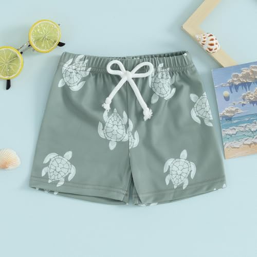 Socutebabe Baby Boy Swimsuit Toddler Baby Boy Beach Swim Shorts Bathing Suitt Swimsuit Swimwear Shorts Boys Swim Trunks (Green Sea Turtle,12-18 Months) - Image 3