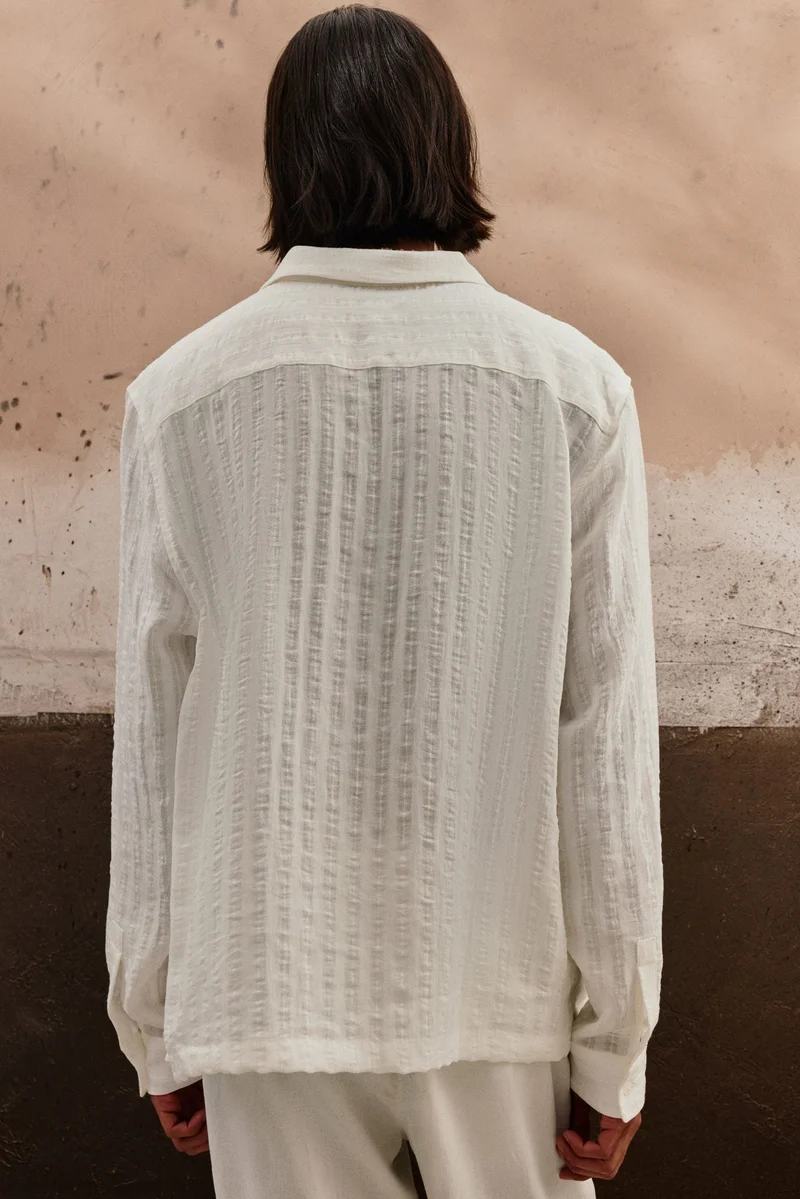 H&M  Regular Fit Long-sleeved resort shirt for Men | Best Price UAE