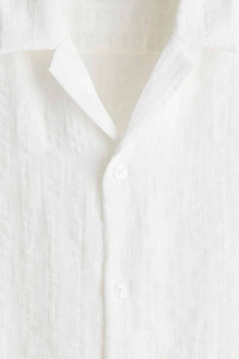 H&M  Regular Fit Long-sleeved resort shirt for Men | Best Price UAE