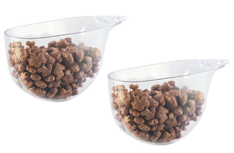 HOMEX Cereal Scoops Plastic Scoops for Canisters and Containers of Food or Detergent OneCup Capacity Set of 2 5   L x 2 W x 2   H Clear