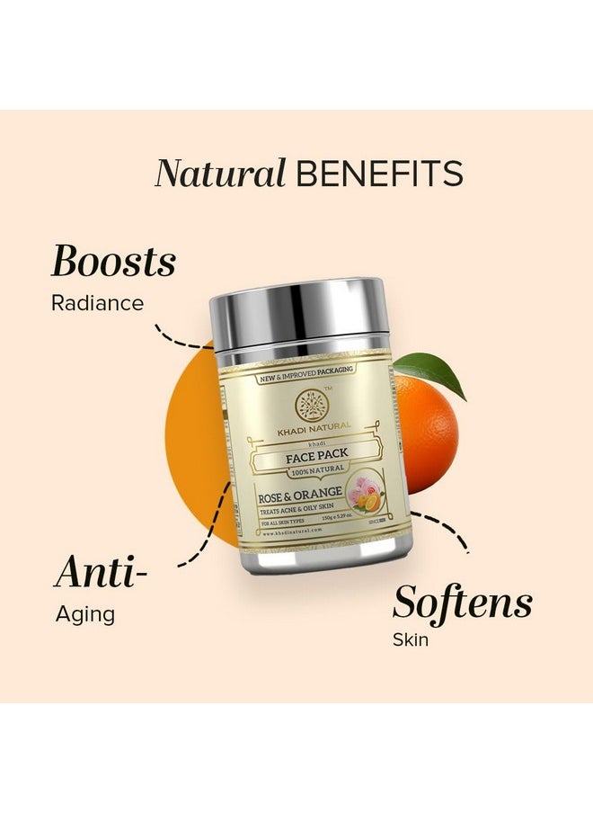 Khadi Natural Ayurvedic Rose & Orange Face Pack | Face Pack For Glowing Skin | Natural Face Pack For Exfoliating Skin | Free From Harsh Chemicals | Suitable For All Skin Types | 50Gm  - Image 2