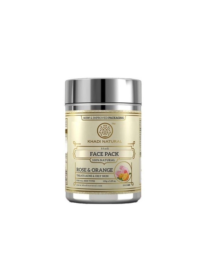 Khadi Natural Ayurvedic Rose & Orange Face Pack | Face Pack For Glowing Skin | Natural Face Pack For Exfoliating Skin | Free From Harsh Chemicals | Suitable For All Skin Types | 50Gm  - Image 1