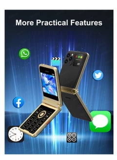 Hope Slim Folding Mobile Phone with GSM Support 4 SIM Standby 2.4 Inch Display  Flashlight Speed Dial, FM Radio and Magic Voice Features.  - Image 4
