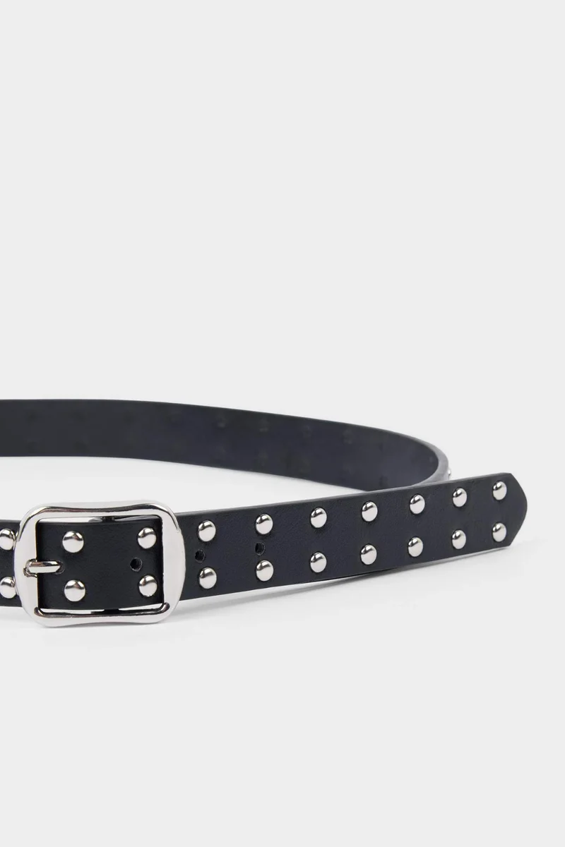 ديفاكتو Woman Animal Print Oval Buckle Faux Leather