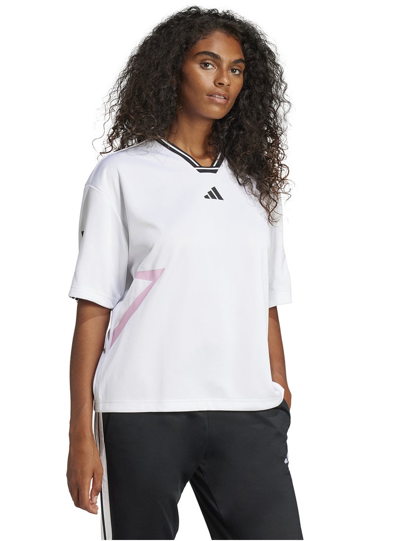 Adidas - Tiro Cut 3 Stripe Color Block Boyfriend T-Shirt - Image 1
