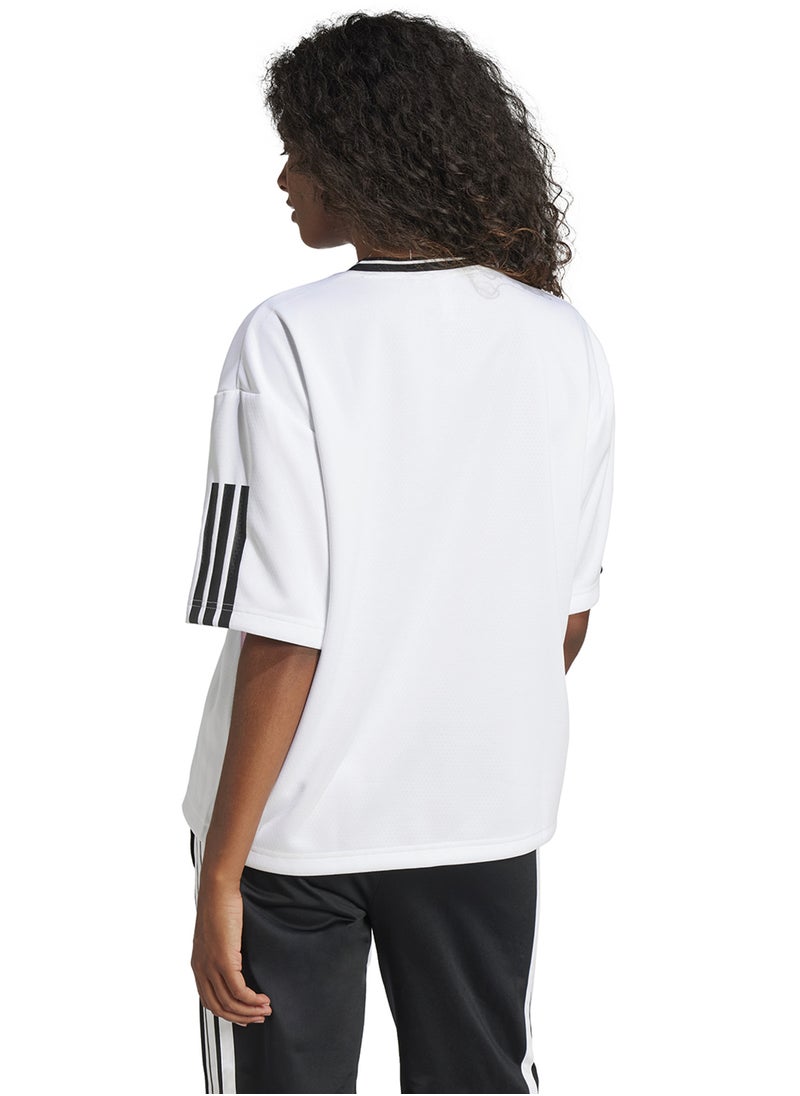 Adidas - Tiro Cut 3 Stripe Color Block Boyfriend T-Shirt - Image 1