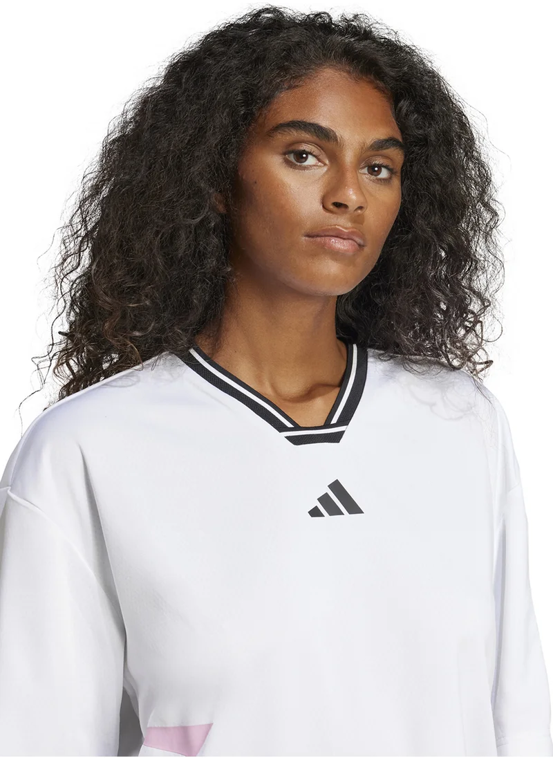 Adidas Tiro Cut 3 Stripe Color Block Boyfriend T-Shirt