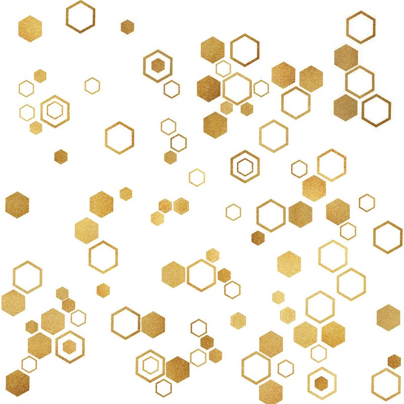Honeycomb Wall Decals Hexagon Vinyl Wall Decal Geometric Walls Decal Honey Comb Vinyl Gold Walls Decor Peel and Stick for Bedroom Living Room Nursery Office