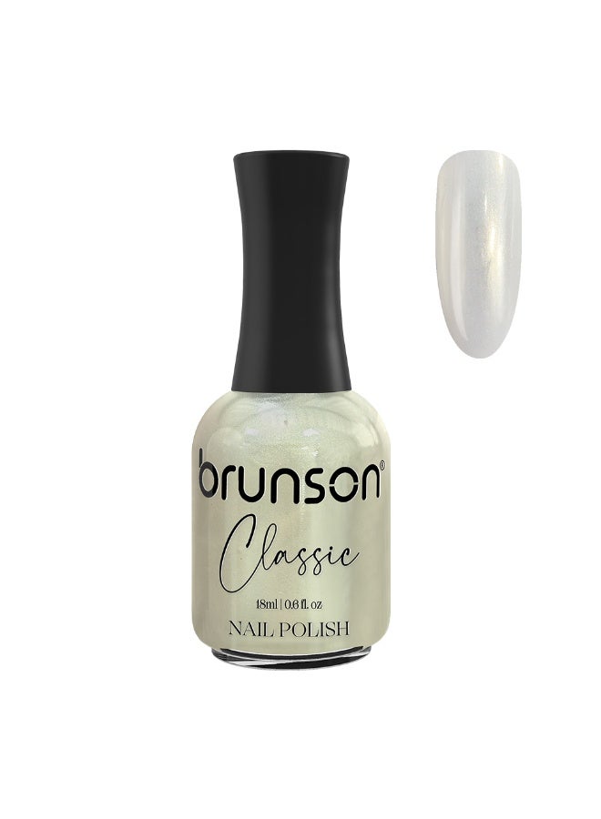 Brunson Classic Nail Polish 18ml Fast Dry Nail Lacquer Nail Harderner Normal Polish Glossy Gel Effect Quick Air Dry Long-Lasting Natural Nail Enamel Salon Quality Manicure Pedicure Regular Polish - Image 1