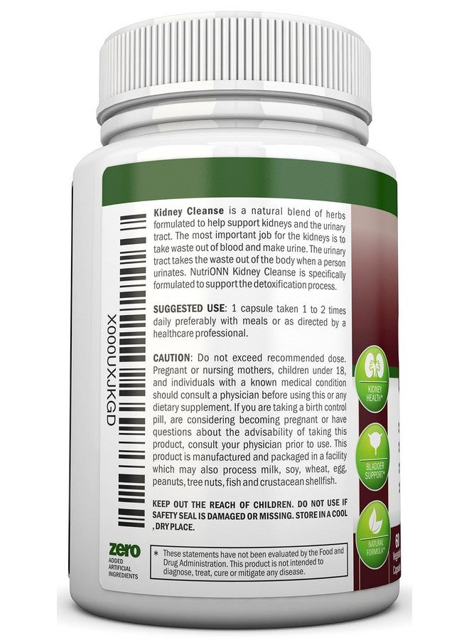 NutriONN KIDNEY CLEANSE - Detox and Support For Urinary Tract, Bladder and Kidneys - All Natural Herbal Supplement Formula With Organic Cranberry, Astragalus, Turmeric, Goldenrod, Gravel Root, Juniper and More - Image 3