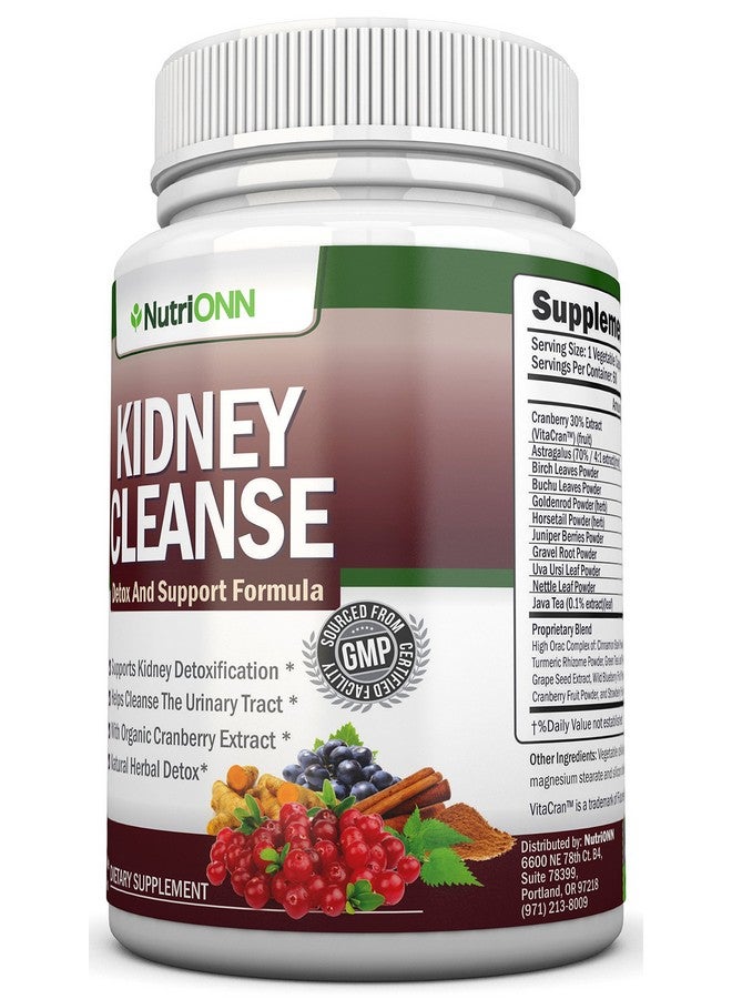 NutriONN KIDNEY CLEANSE - Detox and Support For Urinary Tract, Bladder and Kidneys - All Natural Herbal Supplement Formula With Organic Cranberry, Astragalus, Turmeric, Goldenrod, Gravel Root, Juniper and More - Image 5