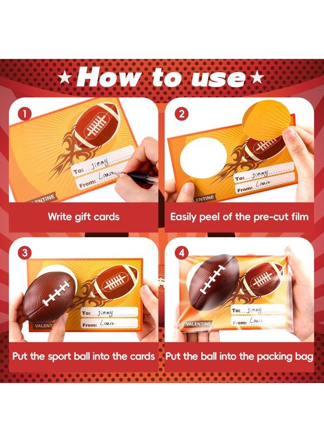Garma 28 Pack Valentines Day Gift Cards for Kids with Mini Sports Ball Fidget Stress Balls Squeeze Foam Balls for Kids Valentine Classroom Exchange Prizes, Stress Relief Valentine Party Favor Toys - Image 3