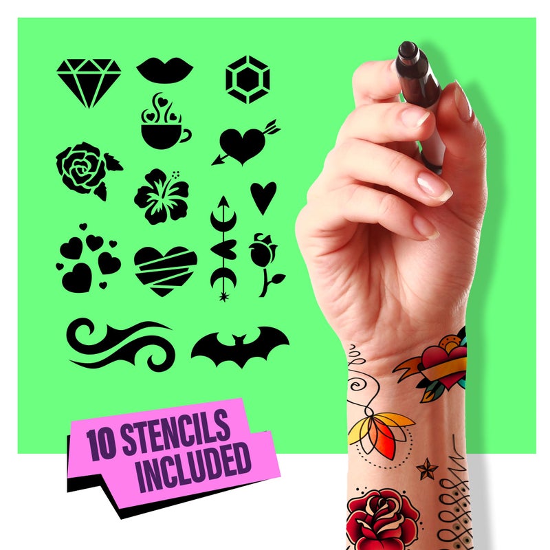Pretty Me Temporary Tattoos Markers - Henna Body Tattoo Kit for Girls & Adults - Skin Pens for Teen Girl Gifts Trendy Stuff - 12 + Year Old - Cool Birthday Gift Ideas Teens 12 13 14 15 16 17 18 Tween - Image 4