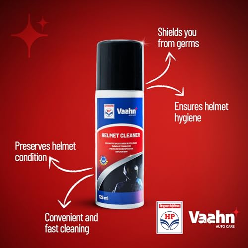 HP Vaahn Helmet Cleaner Kit | Helmet Cleaner Spray & Microfiber Cloth | Anti-Bacterial, Quick-Drying Foam for Helmet Interior & Exterior | Safe for Skin & Hair | Removes Bad Odor - Image 5