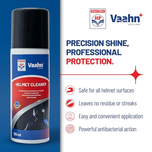 HP Vaahn Helmet Cleaner Kit | Helmet Cleaner Spray & Microfiber Cloth | Anti-Bacterial, Quick-Drying Foam for Helmet Interior & Exterior | Safe for Skin & Hair | Removes Bad Odor - Image 3