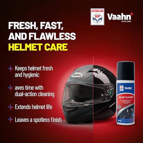 HP Vaahn Helmet Cleaner Kit | Helmet Cleaner Spray & Microfiber Cloth | Anti-Bacterial, Quick-Drying Foam for Helmet Interior & Exterior | Safe for Skin & Hair | Removes Bad Odor - Image 4