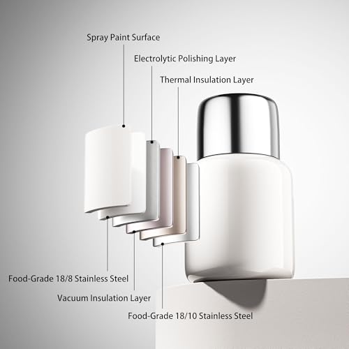 JMScape Mini Insulated Water Bottle 10.8 oz Small Vacuum Insulated Tumbler for Hot & Cold Drinks Wide Mouth Leak-Proof Stainless Steel Travel Coffee Mug (White, 10.8oz) - Image 5