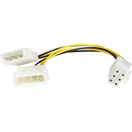 StarTech.com 6in LP4 to 6 Pin PCI Express Video Card Power Cable Adapter - Power adapter - 4 pin internal power (M) to 6 pin PCIe power (M) - 6 in - LP4PCIEXADAP - Image 5
