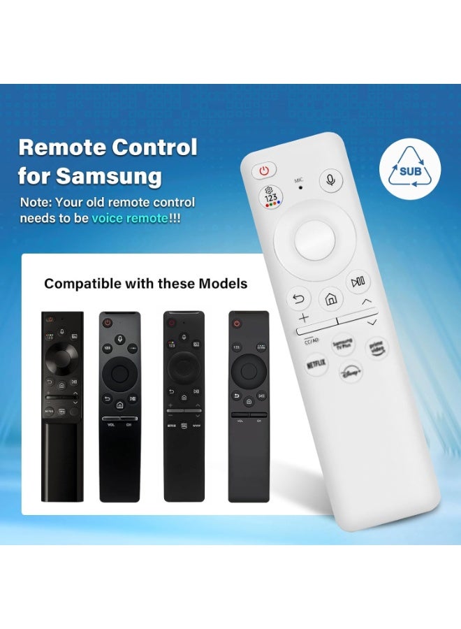 ELTRAZONE BN59-01432A Solar Voice Remote Control – Replacement for Samsung Smart TVs (2021–2022 Neo QLED/LED) – Eco-Friendly Solar Charging + USB-C, Built-In Voice Assistant, Universal Compatibility, Bluetooth & IR, Slim Ergonomic Design, No Batteries Required, White  - Image 4