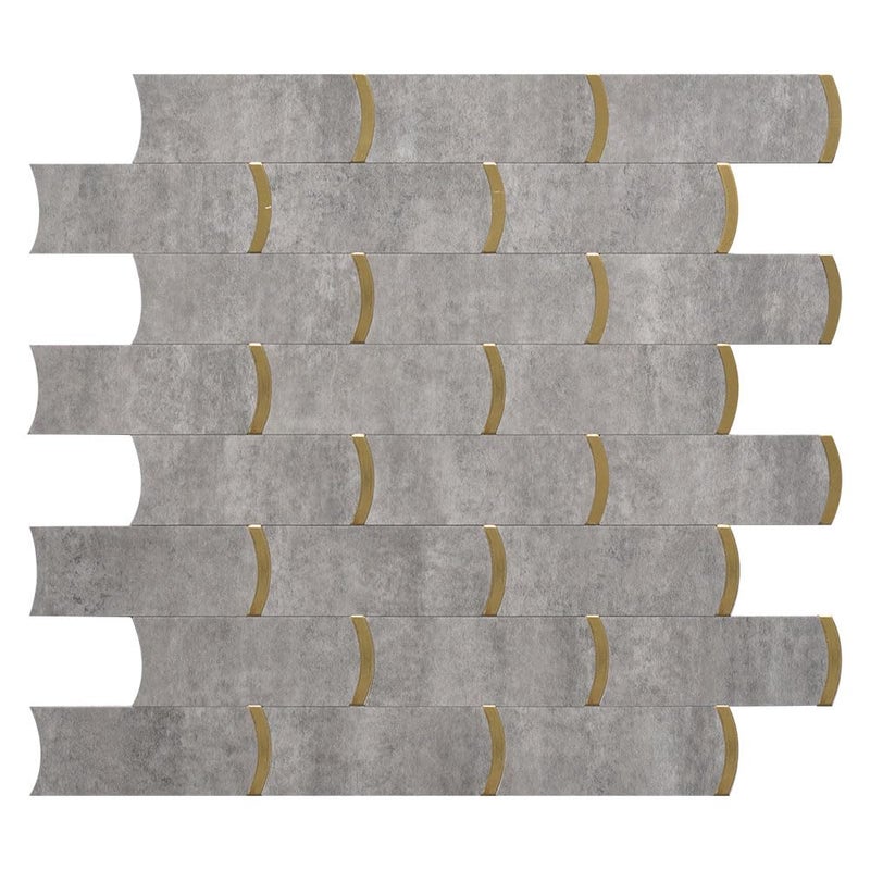 LOMESH SelfAdhesive Metal Wall Tiles Kitchen Backsplash Tiles Wall Decor Mosaics Tiles Sticker for Kitchen Bathroom Metal Mosaic Smart Tile Sticker Wallpaper Grey 1 1 - Image 1