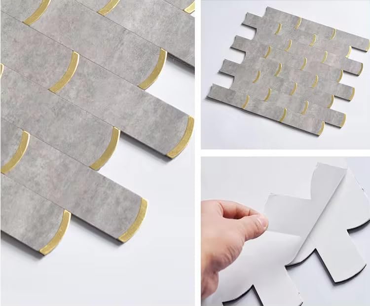 LOMESH SelfAdhesive Metal Wall Tiles Kitchen Backsplash Tiles Wall Decor Mosaics Tiles Sticker for Kitchen Bathroom Metal Mosaic Smart Tile Sticker Wallpaper Grey 1 1 - Image 4