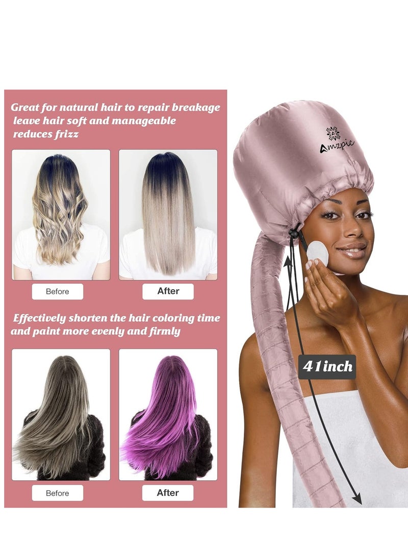 Amzpic Bonnet Hood Hair Dryer Attachment - Soft, Adjustable Extra Large Bonnet Hair Dryer for Speeds Up Drying Time at Home, Easy to Use for Styling, Curling and Deep Conditioning (Pink)  - Image 4