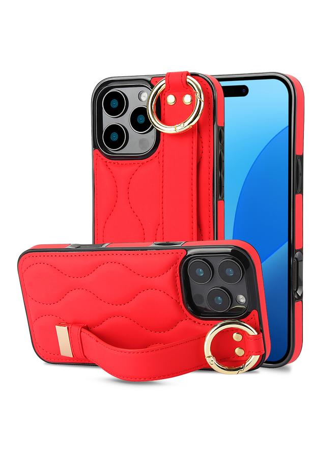 اس-توب جراب لهاتف iPhone 16 Pro Max غير قابل للانزلاق مع حلقة تغطية كاملة من مادة البولي يوريثان مع سوار معصم - Image 1