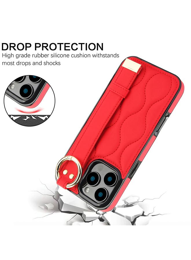 اس-توب جراب لهاتف iPhone 16 Pro Max غير قابل للانزلاق مع حلقة تغطية كاملة من مادة البولي يوريثان مع سوار معصم - Image 2