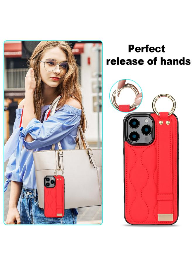 اس-توب جراب لهاتف iPhone 16 Pro Max غير قابل للانزلاق مع حلقة تغطية كاملة من مادة البولي يوريثان مع سوار معصم - Image 5